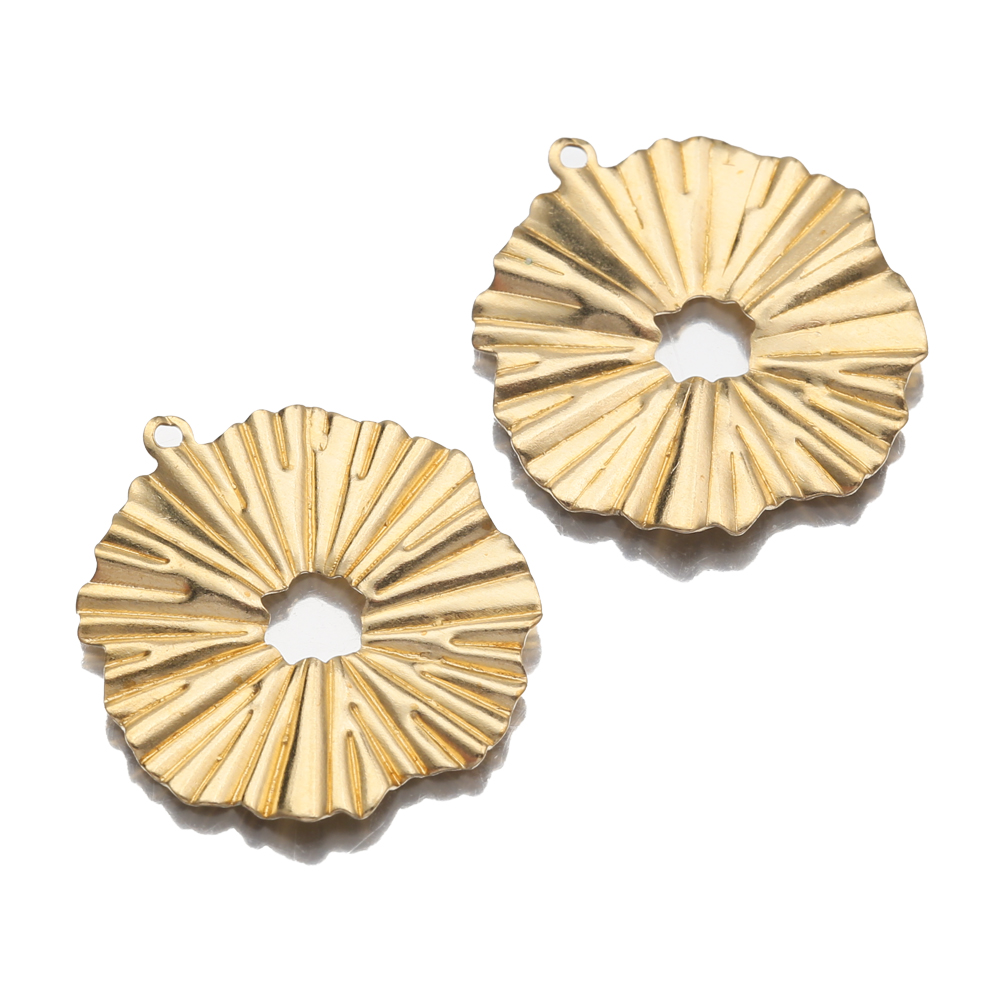 Ethnic Fashion Jewellery - 20ชิ้น/ล็อตทองเหลือง Sun ดอกไม้ Drop ต่างหูจี้ Diy