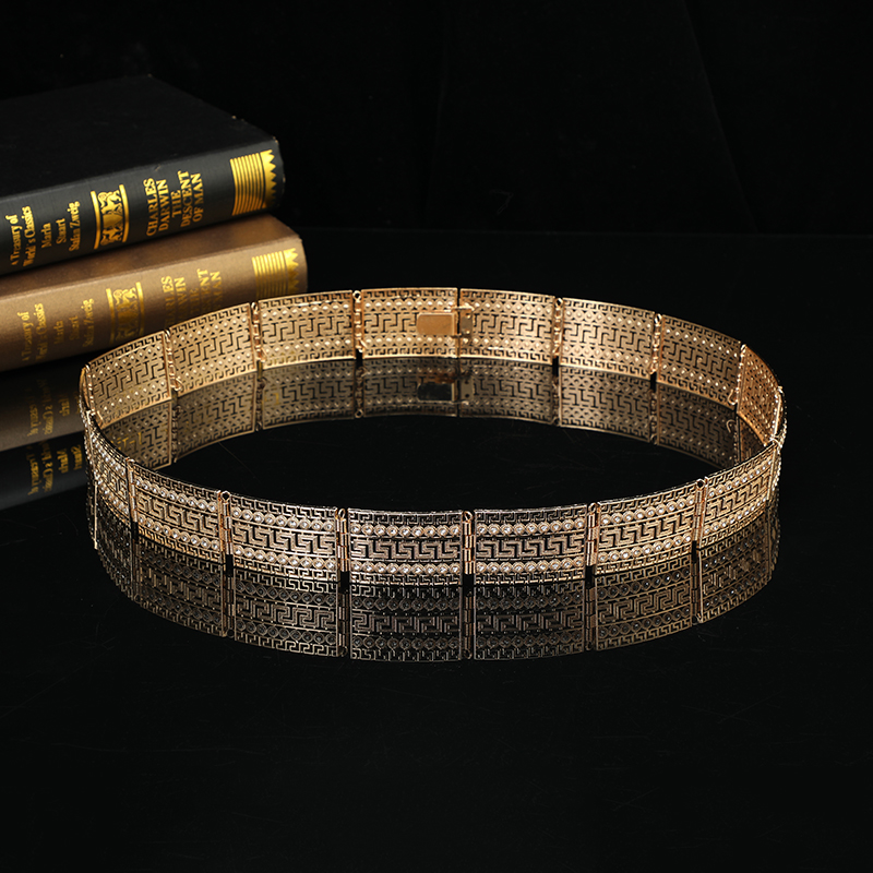 Ethnic Fashion Jewellery - Vintage Kaftan คริสตัลเข็มขัดโมร็อกโกเครื่องประดับชุบทองเจ้าสาวเอว Chain Belt
