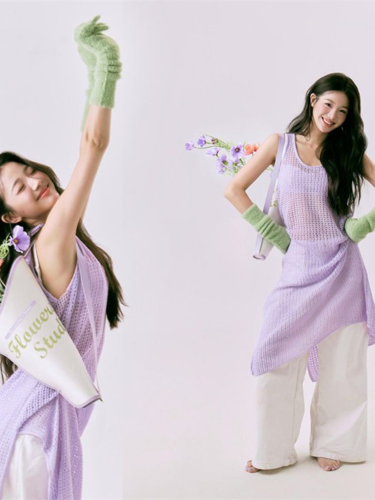Ethnic Fashion Studio - ชุดเซ็ตเสื้อและกระโปรงลายดอกไม้ฤดูใบไม้ผลิสุดโรแมนติก สไตล์ใหม่สำหรับสาวๆ พร้อมหน้ากากออกซิเจนสุดหวาน แฟชั่นสไตล์ชาติพันธุ์
