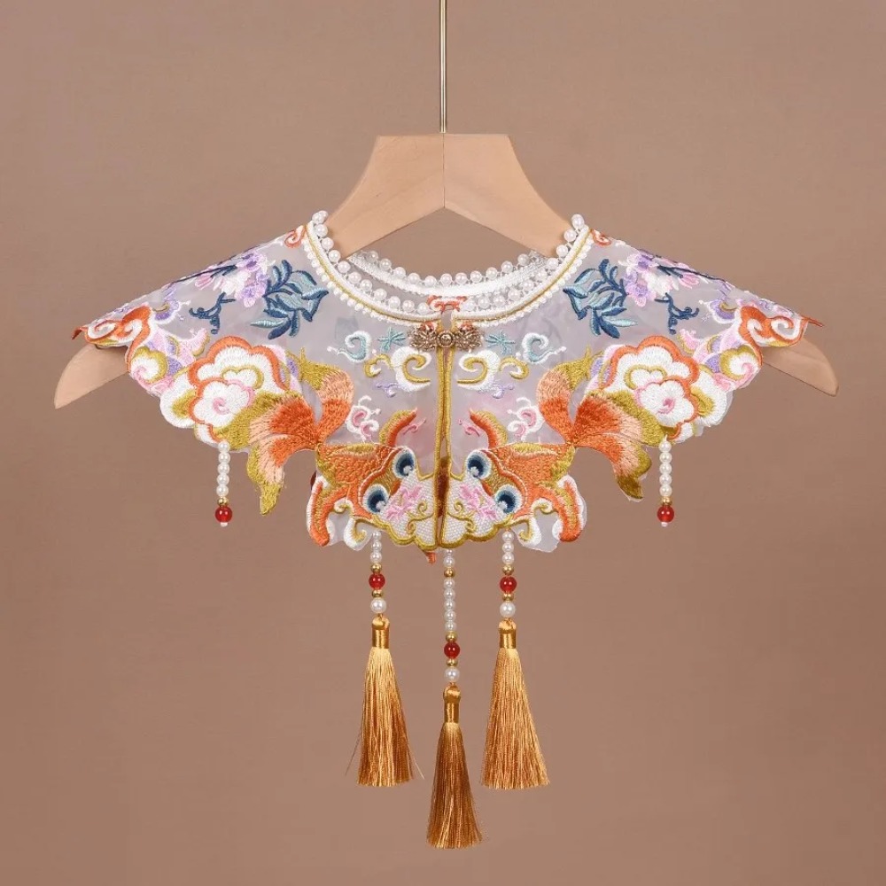 Ethnic Fashion Clothing - ชุดกี่เพ้าสไตล์วินเทจ เสื้อผ้าสตรีแนวสตรีทแวร์ ลายปักสไตล์ชาติพันธุ์ ผ้าคลุมฮั่นฝูแบบพันรอบตัว ผ้าคลุมไหล่แฟชั่น