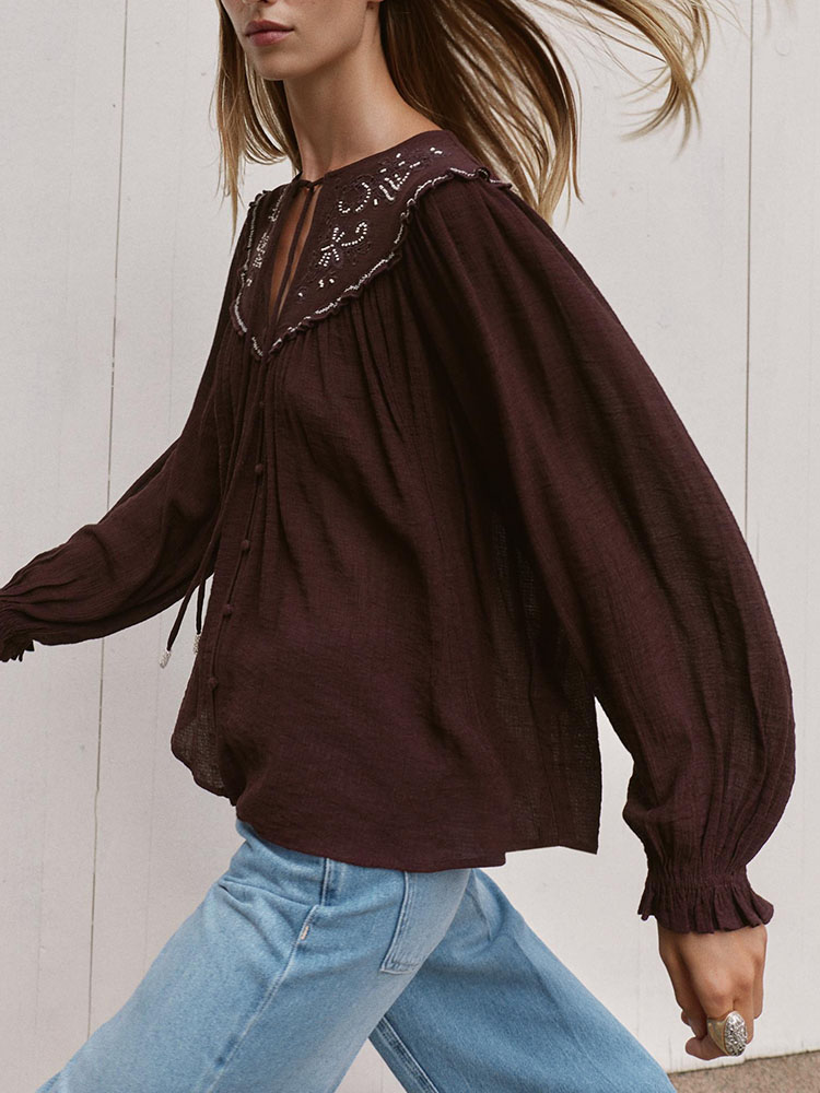 เสื้อเชิ้ตลำลองปักลูกปัดแฟชั่น - Ethnic Fashion Clothing บทวิจารณ์และราคา