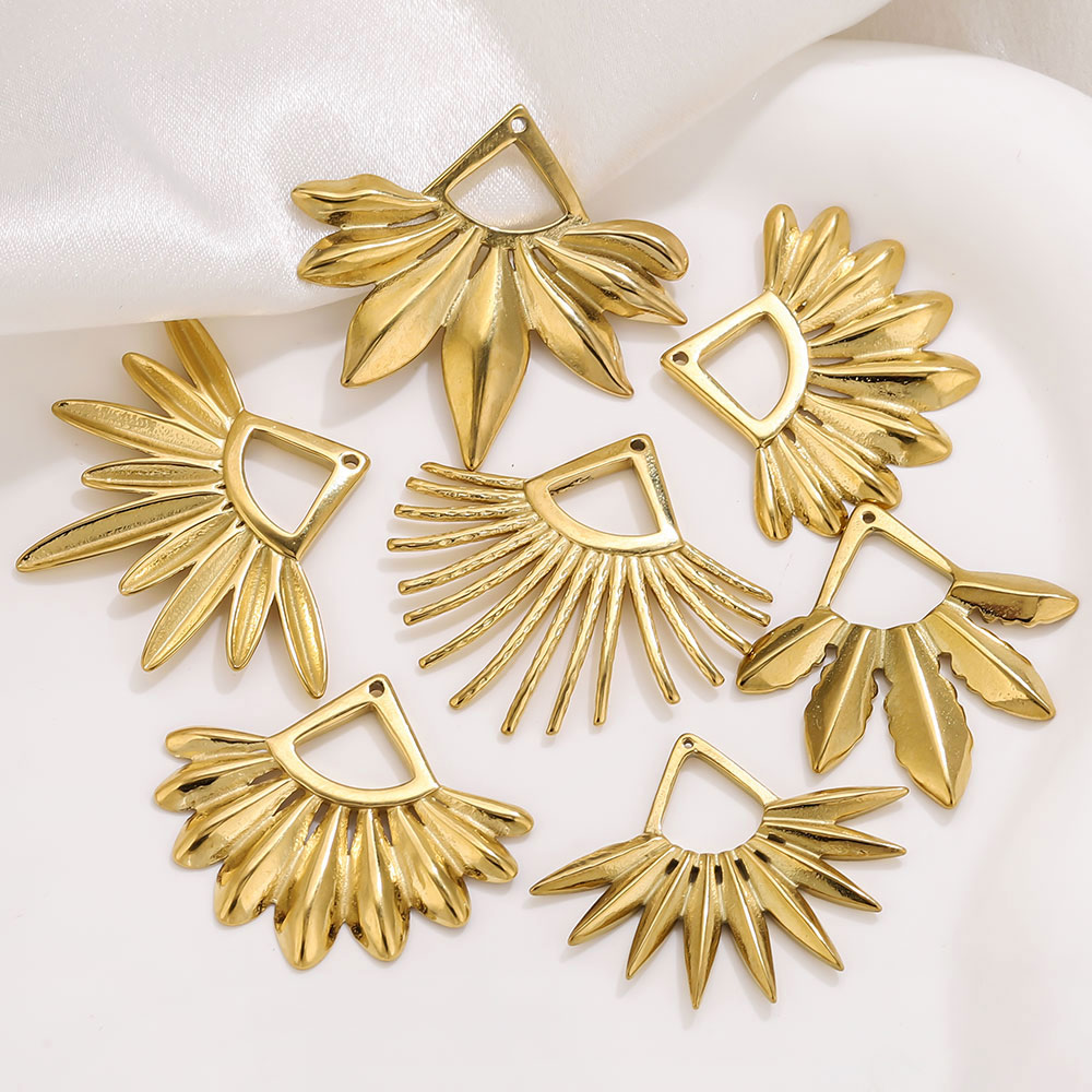 จี้รูปพัดสแตนเลส 2 ชิ้น ชุบทอง - Ethnic Fashion Jewellery บทวิจารณ์และราคา