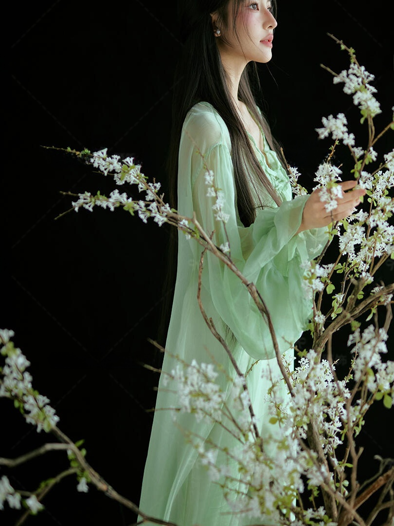 ชุดเดรสสีเขียวสไตล์จีน ดั้งเดิ - Ethnic Fashion Studio บทวิจารณ์และราคา