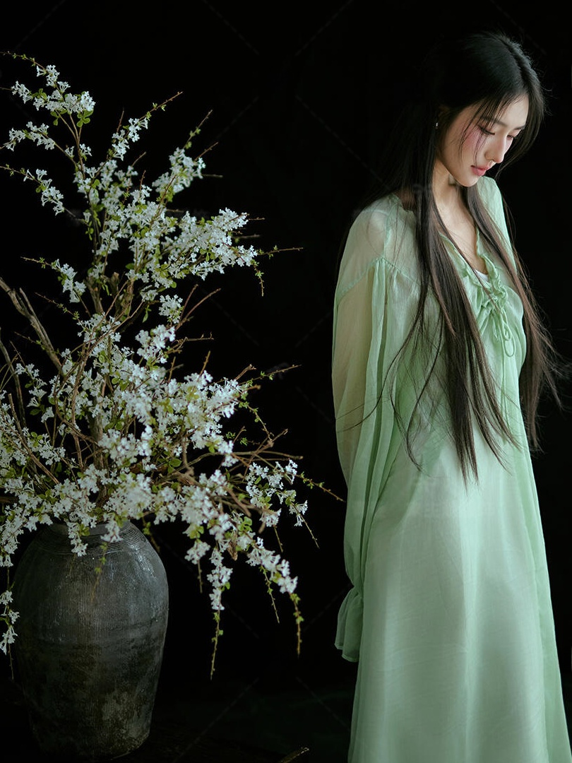 ชุดเดรสสีเขียวสไตล์จีน ดั้งเดิ - Ethnic Fashion Studio บทวิจารณ์และราคา