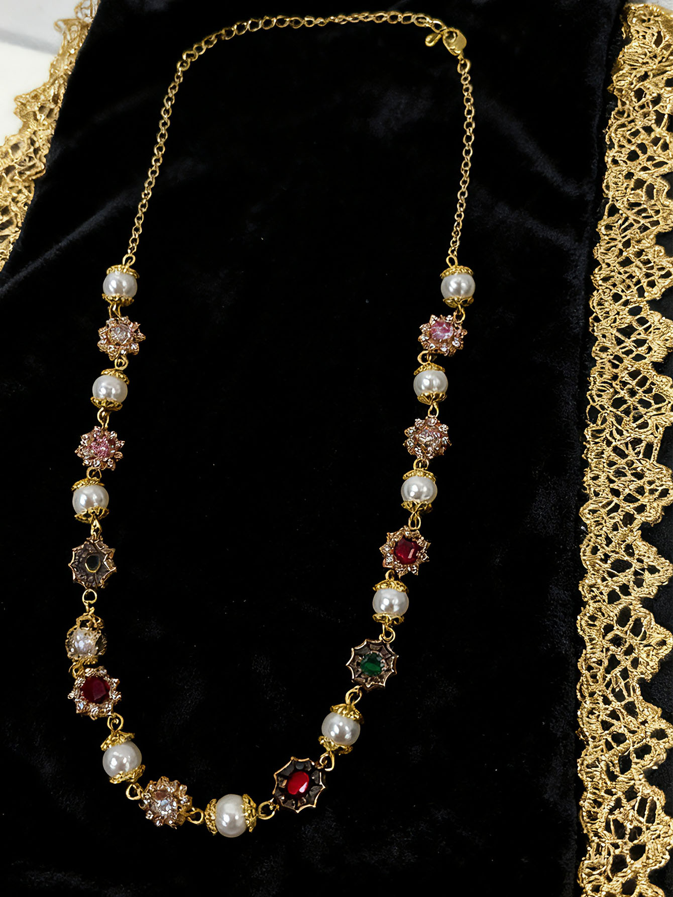 สร้อยคอผู้หญิงแบบทำมือประดับมุ - Ethnic Fashion Wear For Women บทวิจารณ์และราคา