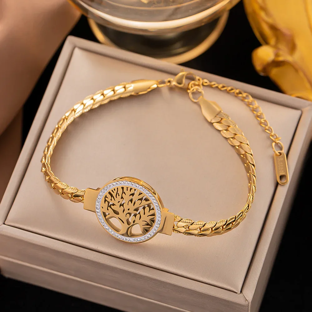 อารมณ์สร้อยข้อมือสแตนเลสต้นไม้ - Ethnic Fashion World บทวิจารณ์และราคา