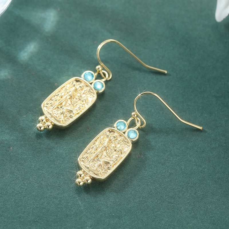 ต่างหูห้อยประดับเพชร CZ สีฟ้าท - Ethnic Fashion Wear For Women บทวิจารณ์และราคา