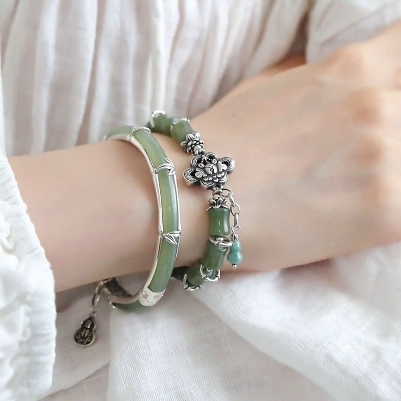 สร้อยข้อมือไม้ไผ่สไตล์จีนโบราณ - Ethnic Fashion Wear For Women บทวิจารณ์และราคา