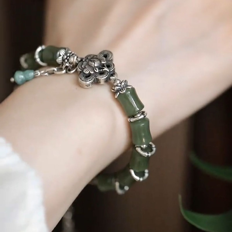 สร้อยข้อมือไม้ไผ่สไตล์จีนโบราณ - Ethnic Fashion Wear For Women บทวิจารณ์และราคา