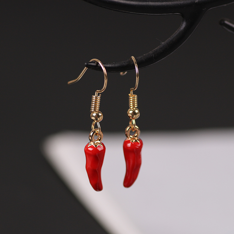 น่ารักสีแดงพริกไทยต่างหู Pendi - Ethnic Fashion Sale บทวิจารณ์และราคา