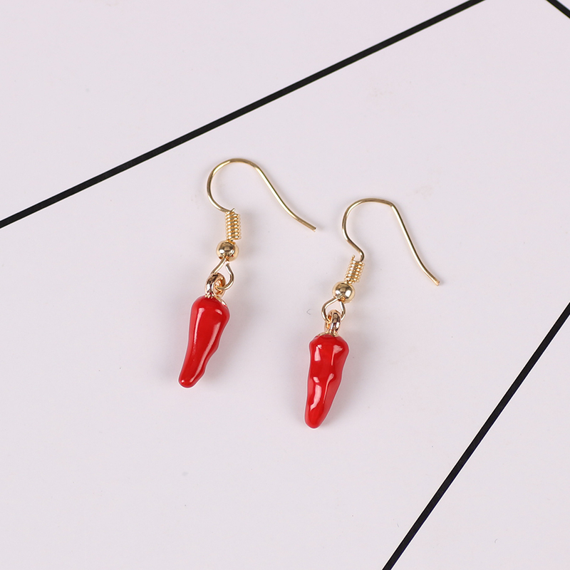 น่ารักสีแดงพริกไทยต่างหู Pendi - Ethnic Fashion Sale บทวิจารณ์และราคา