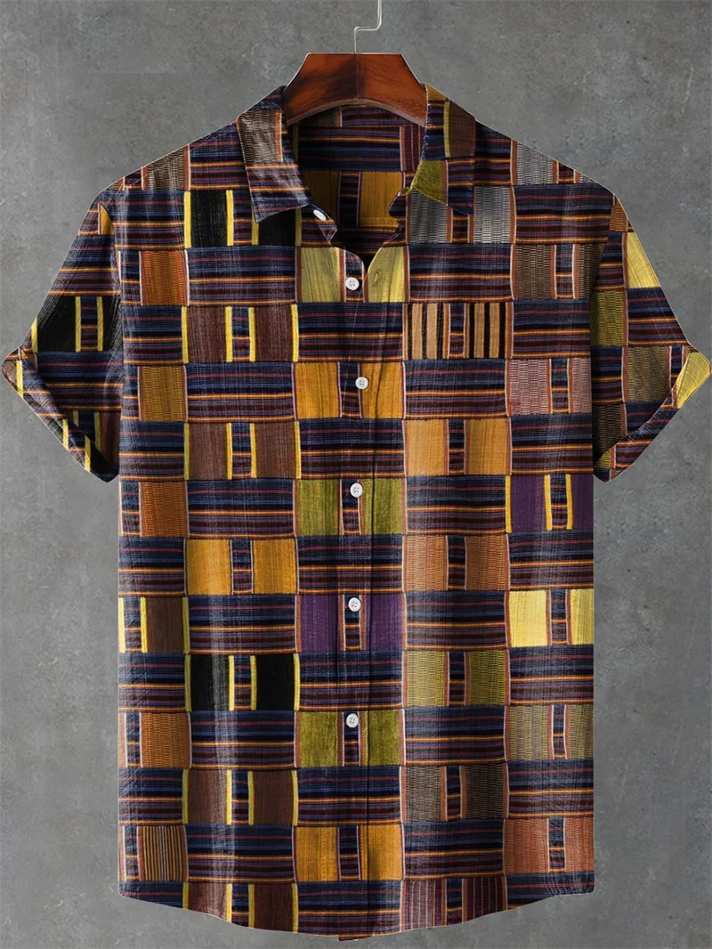 ผู้ชายผ้าลินินเสื้อวินเทจแขนสั - Ethnic Fashion World บทวิจารณ์และราคา